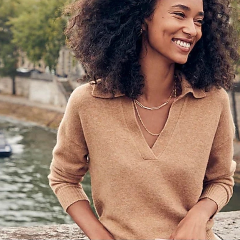 J. Crew Collared V-neck sweater in Supersoft yarn